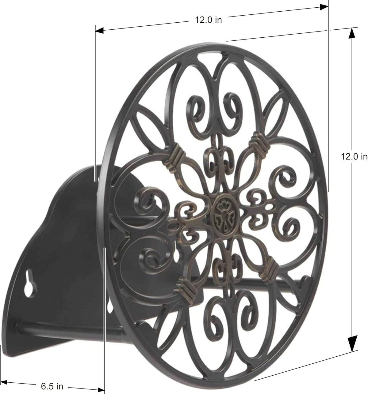 670 Wall Mounted Decorative Hose Butler, Holds 125-Feet of , Black