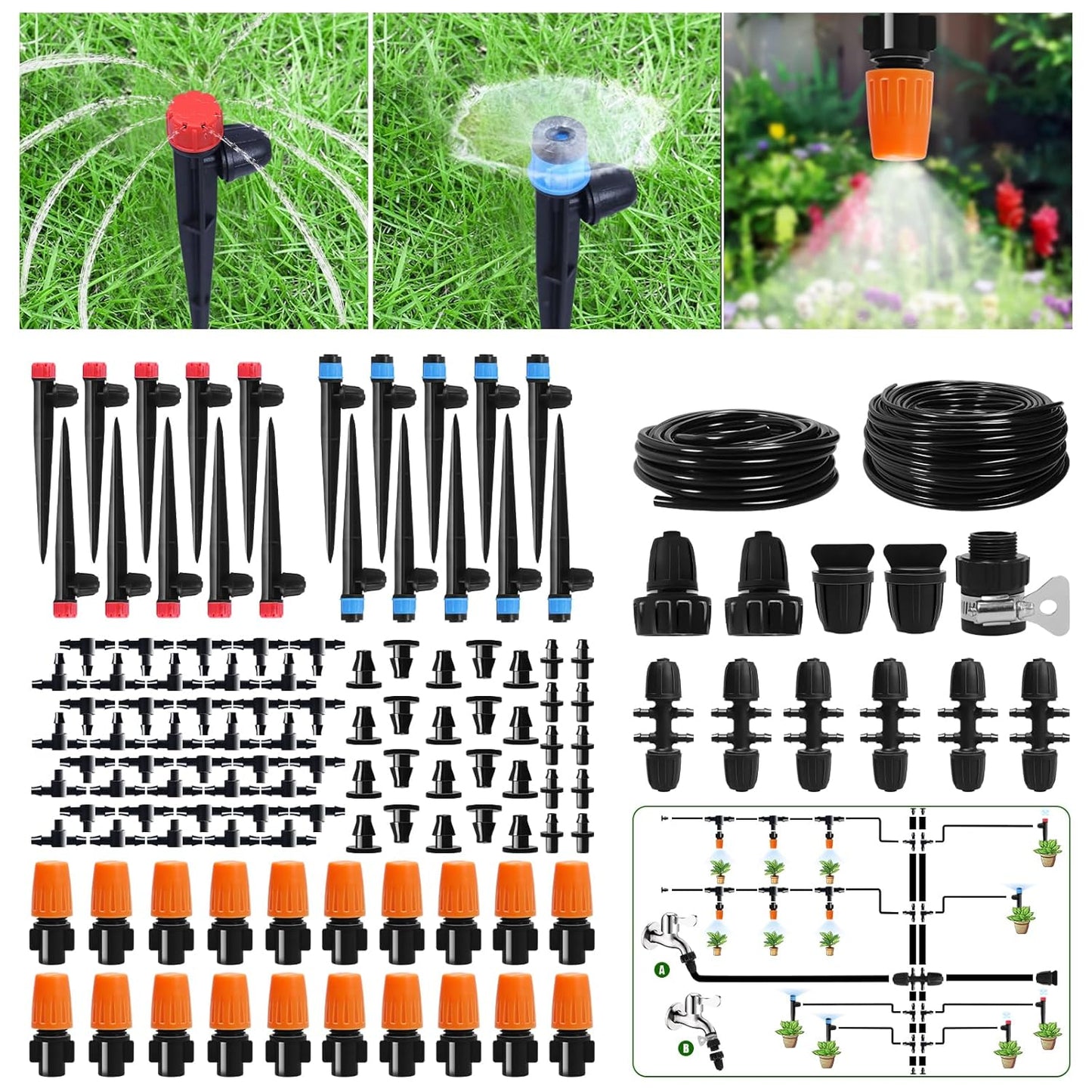 260 FT Drip Irrigation System