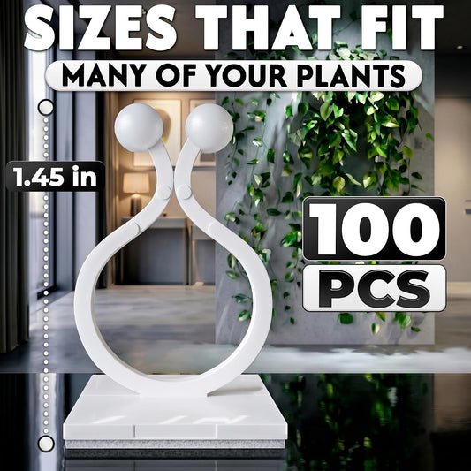 100 Pcs Climbing Plant Wall Clips, Flexible, Self-Adhesive (White)