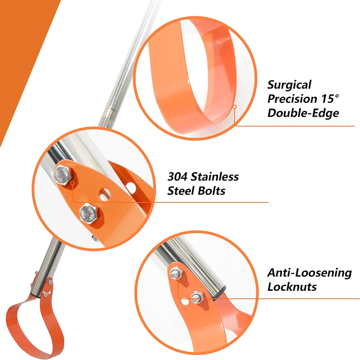 63-Inch Weed Remover Tool with 15° Sharp Spring Steel Blade
