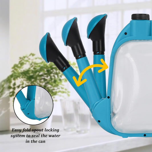 1 Gal Blue Clear Plastic Foldable Watering Can