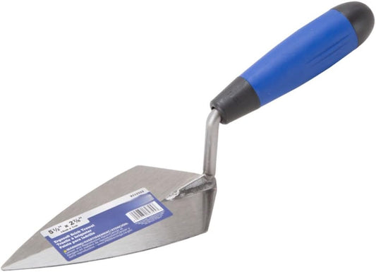 Brick Trowel - Pro Line Pointing Trowel with high Carbon Steel Blade - Ergo-Soft Comfort Handle - Forged Steel into Single piece for Extra Strength - High Lift Handle (10")