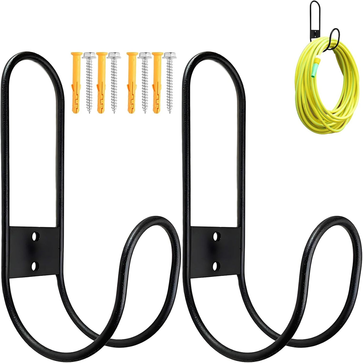 JAWULIJIA Garden Hose Holder Wall Mount Heavy Duty Hose Metal Hanger,Water Hose Holders for Outside,Ultimate Outdoor Hose Storage & Organizer Solution(1)
