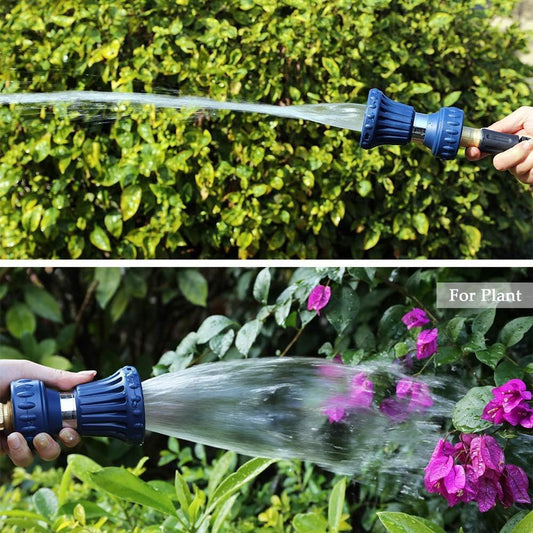 Garden Hose Nozzle, Fireman Style Hose Nozzle, Heavy Duty Brass Hose Nozzle, Leak Proof & Best High-Pressure Sprayer for Plants Watering, Car Washing, Pet Washing, etc. (blue)