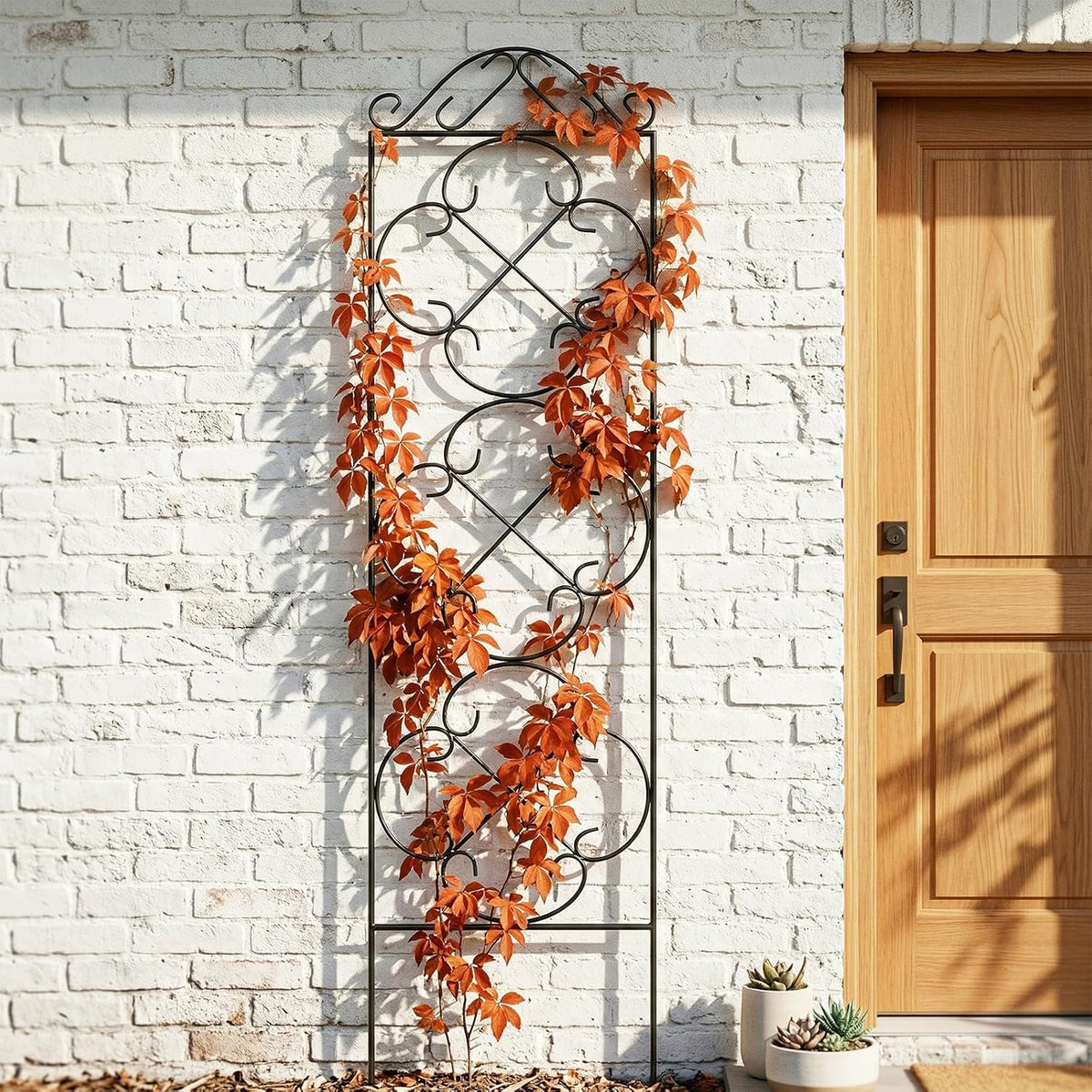 Thealyn 4 Pack 48" x 12.5" Metal Trellis for Potted Plants and Planters