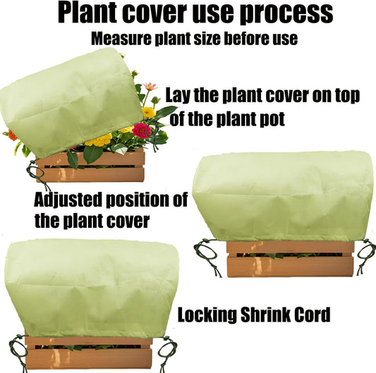 Plant Covers, Freeze Protection for Plants,3 Pack 23.8"*11.8"*11.8" Frost Cloth for Plants,Plant Protectors for Winter,Frost Blankets for Plants, Used for Flower pots, Flower Boxes, Small Plants