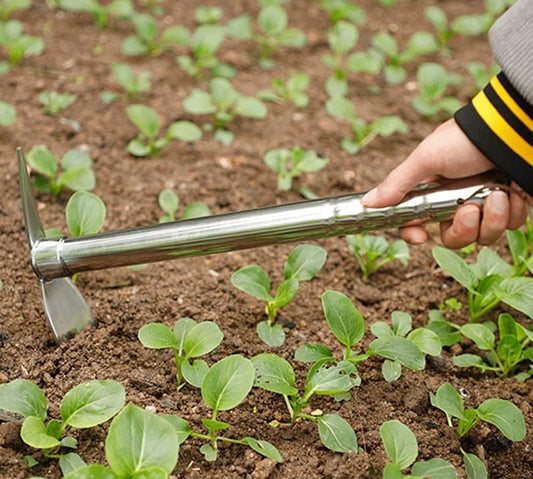 Gardening Hoe, 2 in 1 Shovel and Pickaxe, Digging Hoe Garden Tools Heavy Duty Stainless Steel Vegetable Flower Planting Digging Gadget