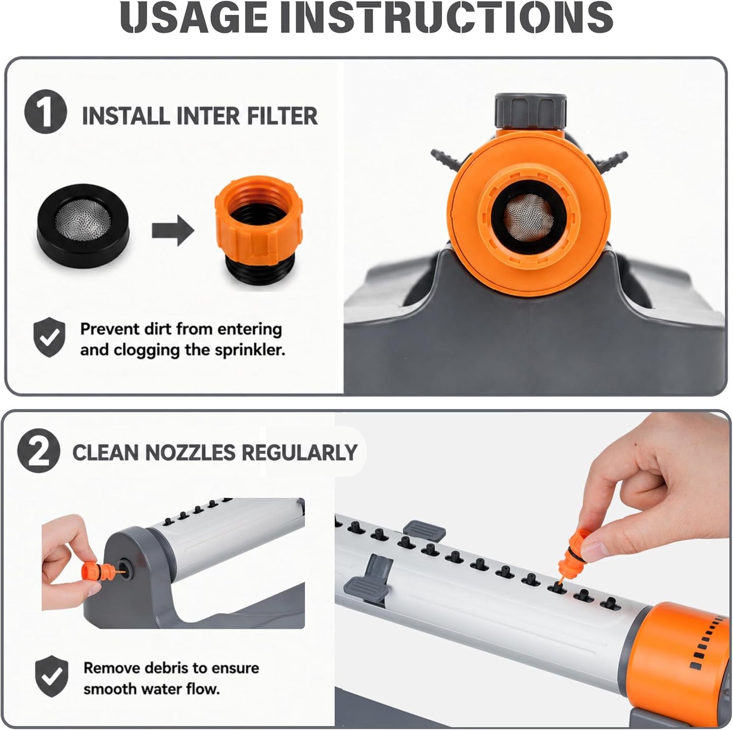 Oscillating Water Sprinkler for Yard, Lawn Adjustable Sprinkler for Garden