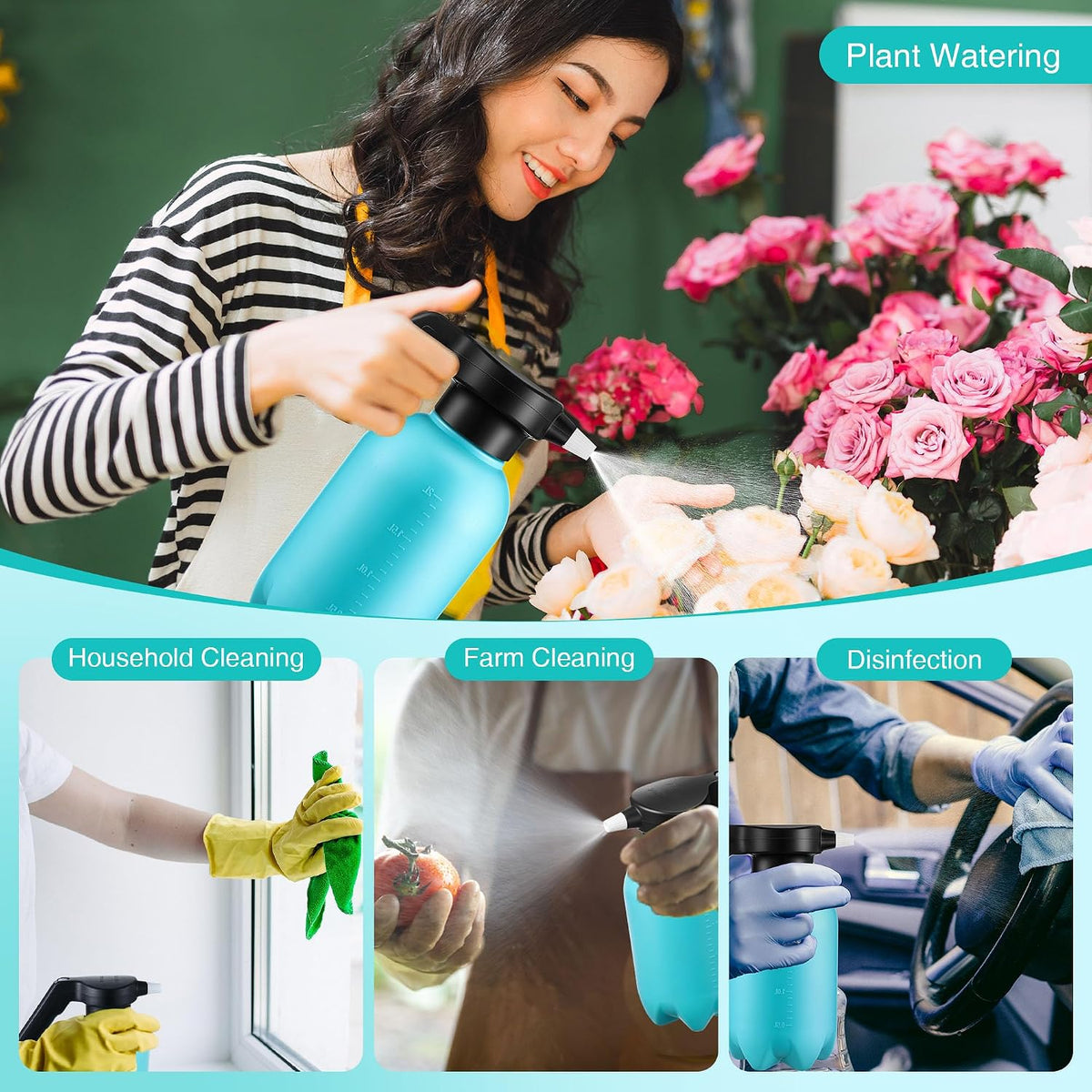 0.5 Gallon Electric Spray Bottle Plant Mister Green Style