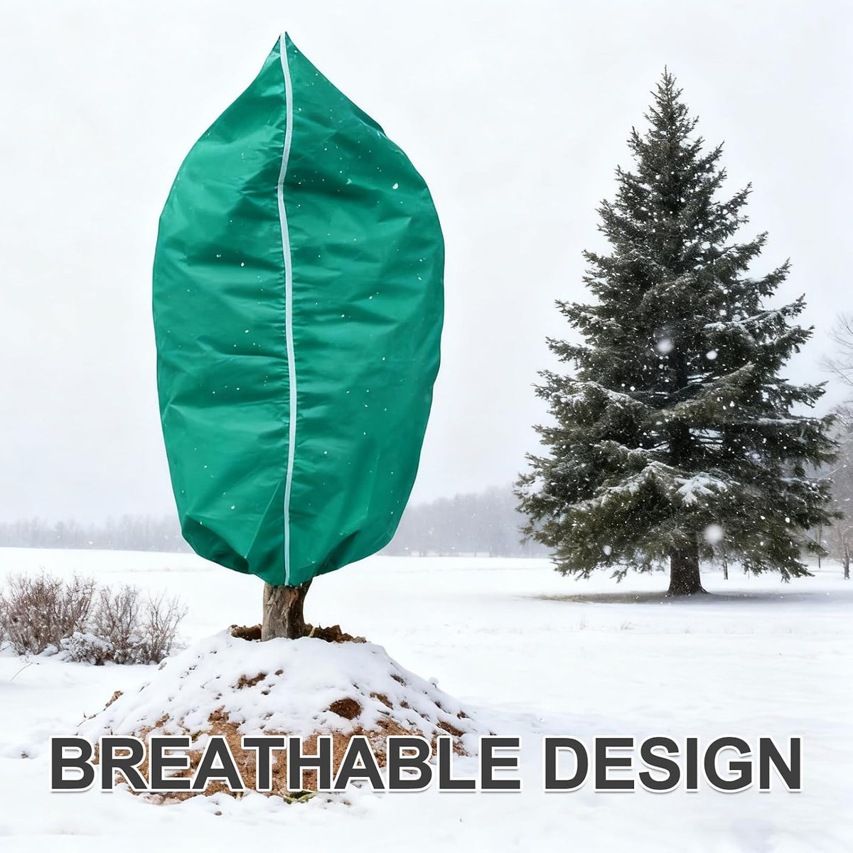 2 PCS 47.2 x 70.8 Inches Plant Covers Freeze Protection, 2.2oz/yd² Frost Cloth for Outdoor Plants with Zipper/Drawstring, for Large Plant Frost Protection Outdoor Shrub Bush Fruit Tree Potte