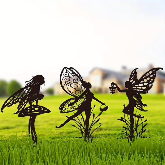 Decorative Garden Stakes, Fairy Garden Statues for Home and Garden (3)