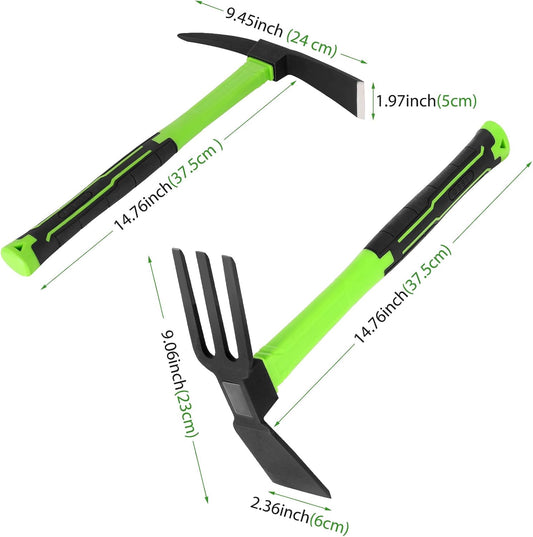 2pcs Garden Tools Comfortable Handle Hoes for Garden Work Carbon Steel Outdoor Tools