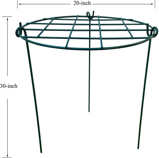 5 Pack 20 x 30 inch Poeny Cage Grow Through Grid Plant Brace Flower Support Rings, Round Metal Plant Stakes Rings, Strong Large Garden Supports for Flowers, Peonies, Rose, Lily