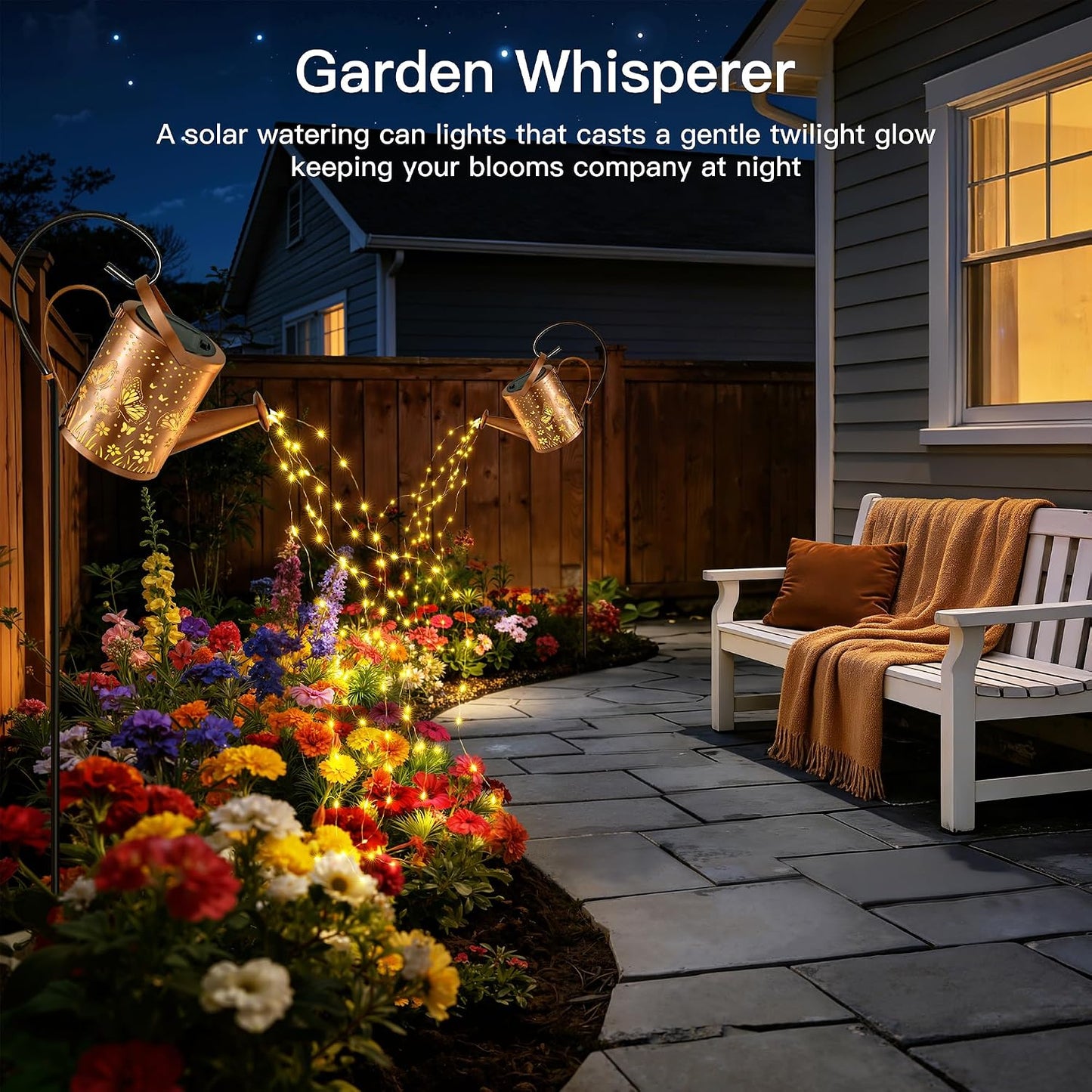 Solar Watering Can Lights Hummingbird, Garden Birthday Gifts for Women