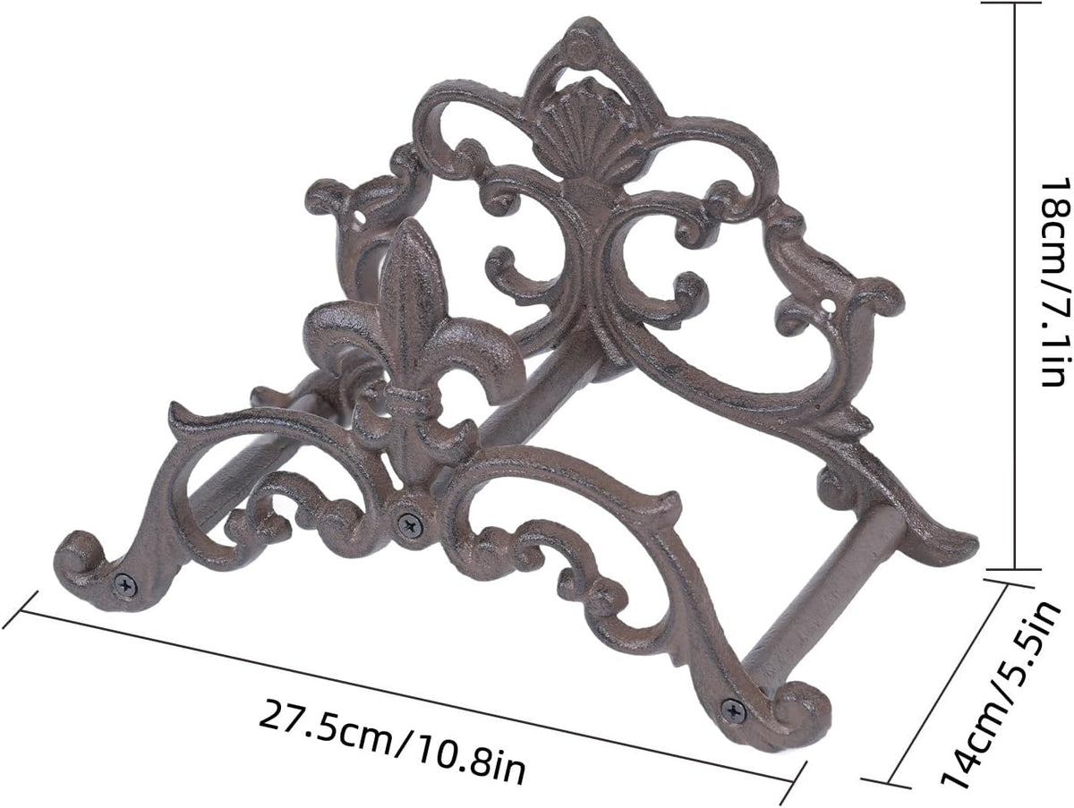Cast Iron Garden Hose Holder, Sturday Wall Mount Hose Storage (Brown)