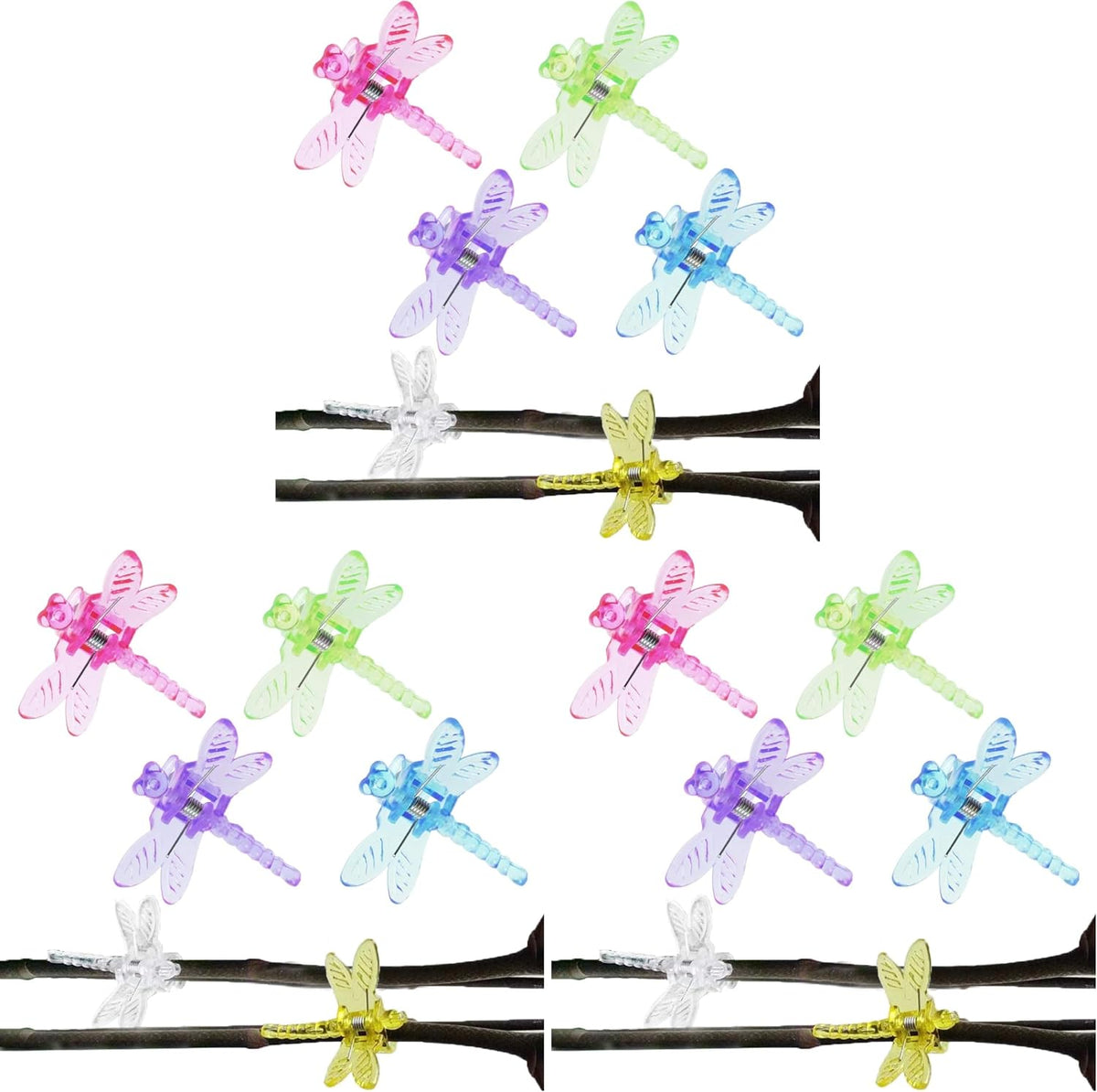 Dragonfly Plant Clips - 30PCS Mix Color Orchid & Vine Support Clips