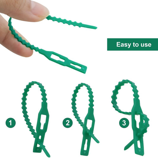 200 Pieces Adjustable Garden Plant Twist Ties, Reusable Green Ties Gardening Tie Plastic