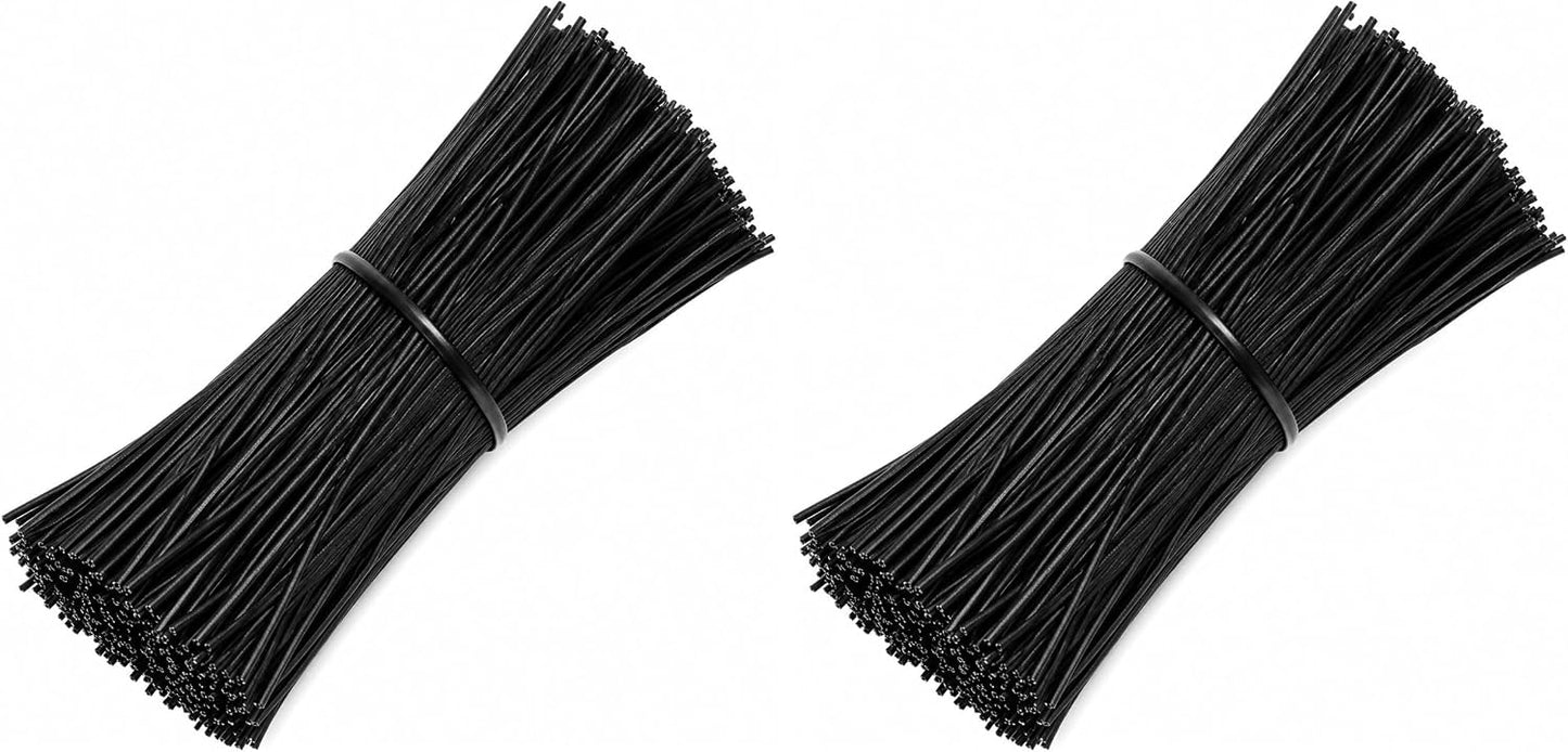 1000Pcs 4 Inch Plastic Twist Ties for Bags, Wire Cable Ties for Plants,Breads,Household and Office Use