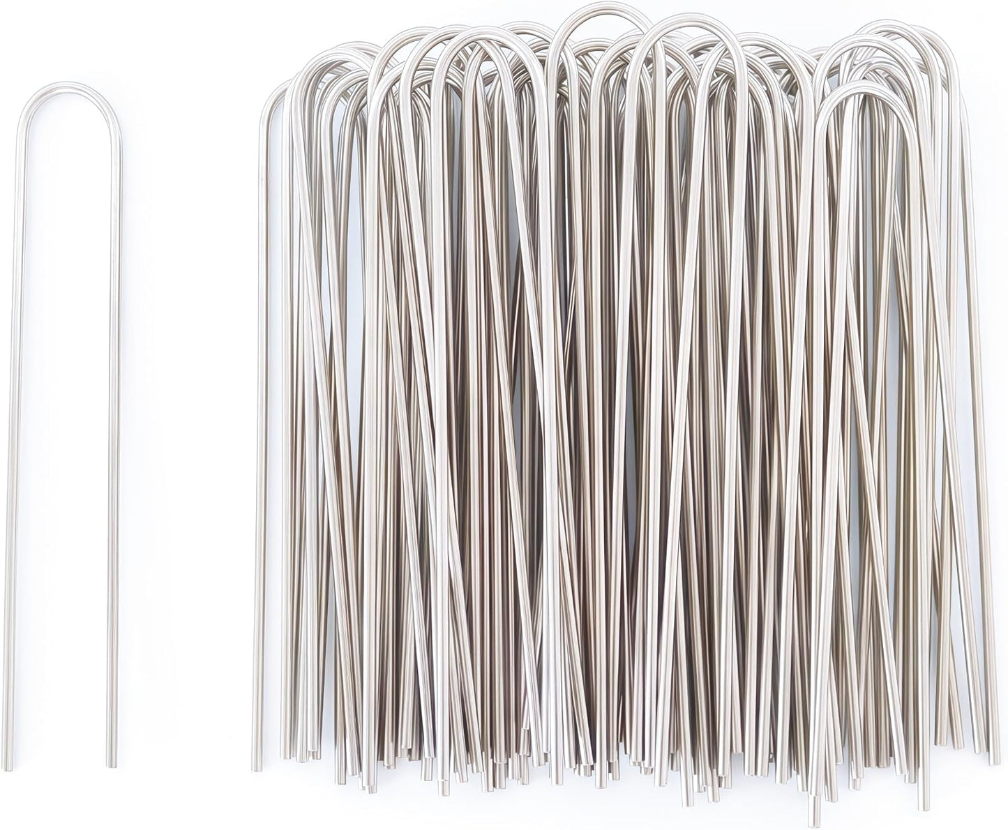 Stainless Steel Landscape Staples Garden Stakes. (4"-U-20pcs)