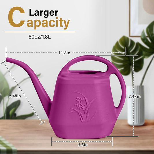 Watering Can - for Home Plant Garden - 1/2 Gallon - Rose Red
