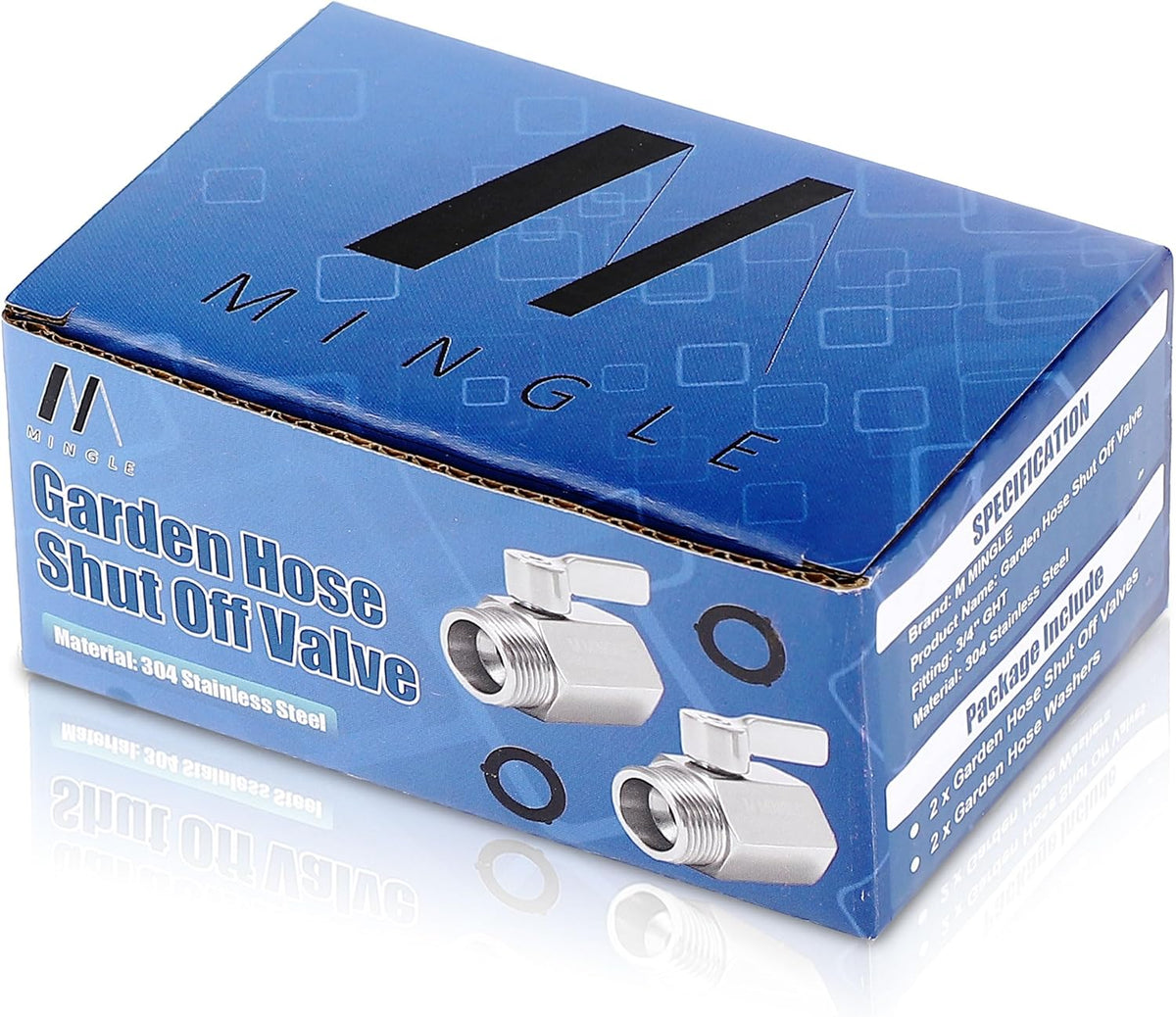 Heavy Duty Brass Garden Hose Shut Off Valve, 3/4 Inch, 2-Pack