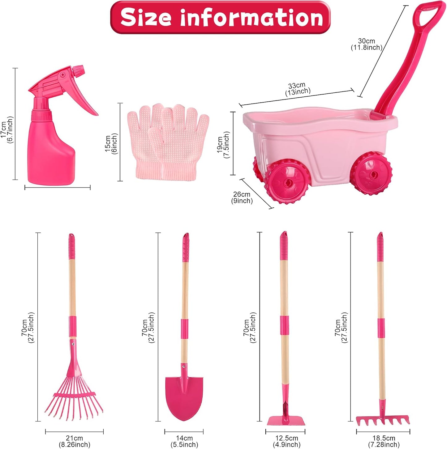 Kids Gardening Tools Set - 7pcs Garden Tool for Kids