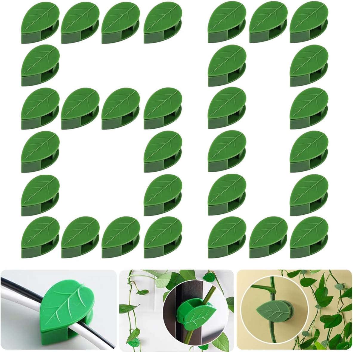 30 Pieces Plant Climbing Wall Fixture Clips Self-Adhesive Plant Fixer Invisible Wall Vines Fixing Clips Hook Plant Vine Traction Cable Wire Fixing
