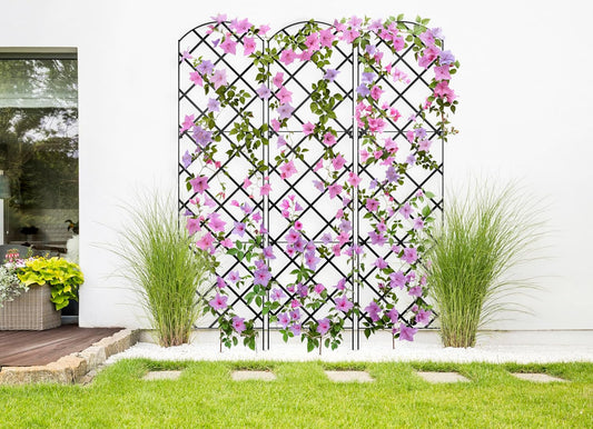 Giant Trellis, 108” high (9’ Tall) by 28” Wide Trellis with Arched top - Pack of 3 Complete trellises
