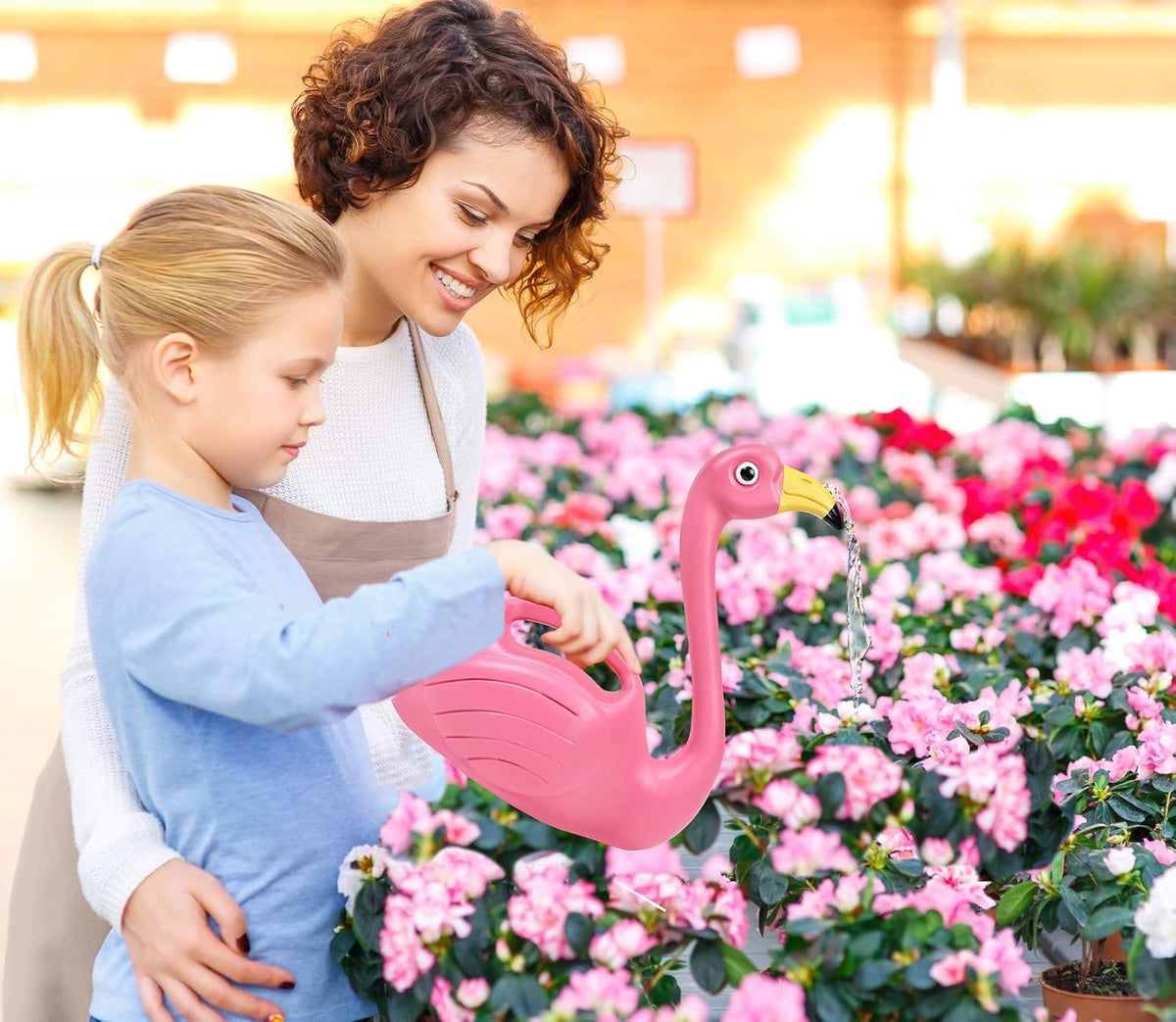 Plant Watering Can Indoor Outdoor Pink Flamingo 0.4 Gallons