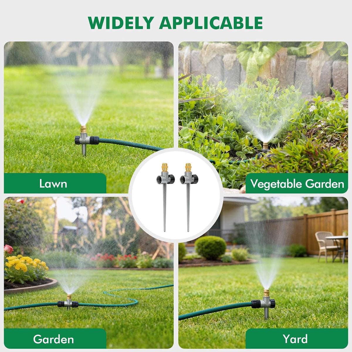 3 Pack Heavy-Duty Full-Metal Lawn Sprinklers for Yard