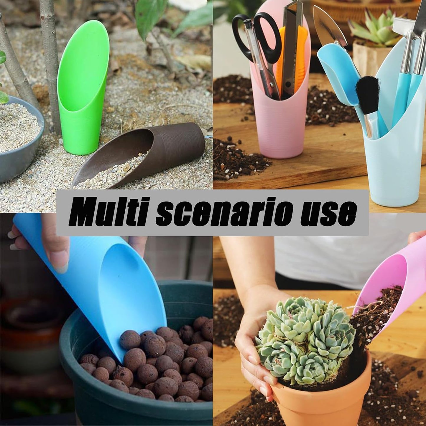 6 PCS Bonsai Soil Scoops, Plastic Garden Shovels