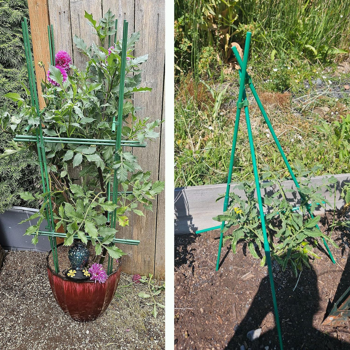 Garden Stakes 13.7 Inch, DIY 4ft 5ft 6ft 7ft 8ft 15Set Tomato Stakes Plastic Coated Metal Plant Sticks Stakes Supports for Indoor Outdoor Plants Vegetable 72 Pack