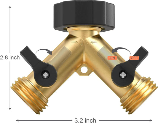 2 Way Garden Hose Splitter 3/4" GHT