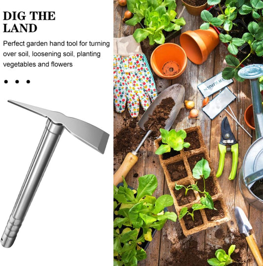 Stainless Steel Garden Hoe 15.27X7.87In Heavy Duty Outdoor Gardening Tool for Weeding Digging Loosening Soil and Transplanting