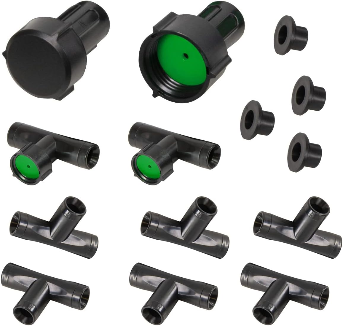 Soaker Hose Fittings, Quick Set Connectors, female & male & feeder & tee Accessories for 3/8" soaker hose.