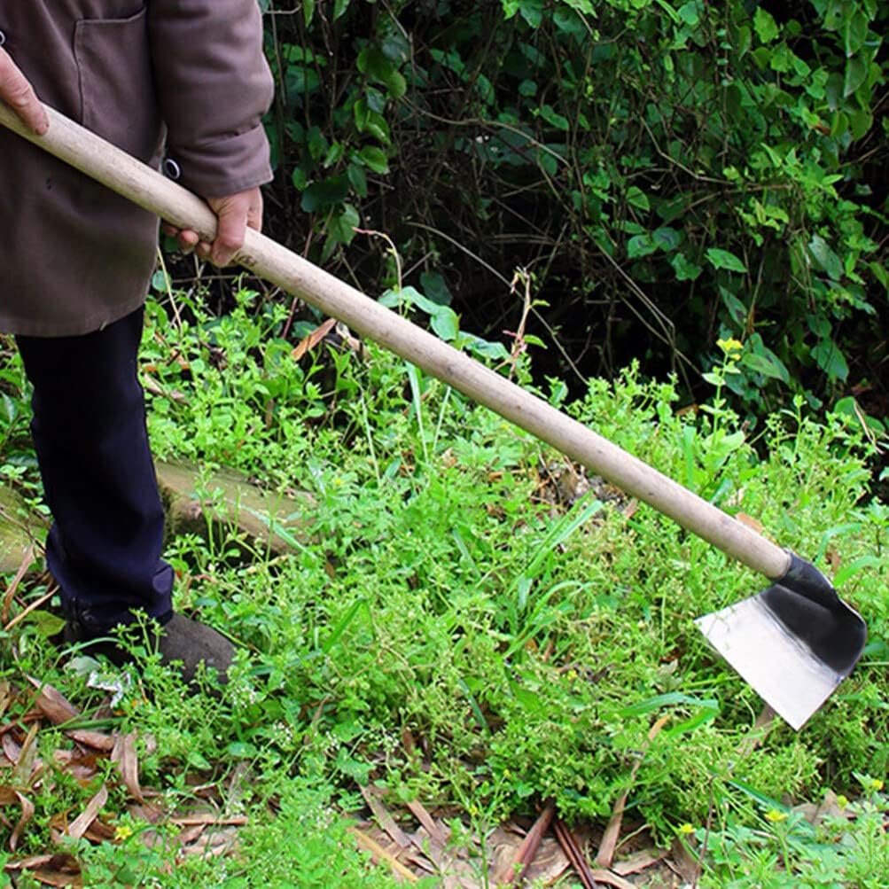 Heavy Duty Garden Hoe Tool Solid Steel Hand Hoe for Weeding Digging Soil Loosening and Planting in Backyard and Farm
