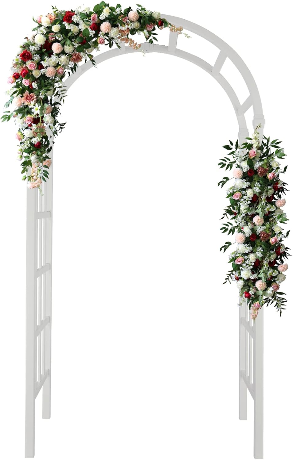 Vinyl Garden Arbor, PVC Wedding Arch for Ceremony Party, Garden Trellis for Climbing Plants Outdoor, Arch Backdrop Stand for Garden, Backyard, Lawn (Black, 39.5in)