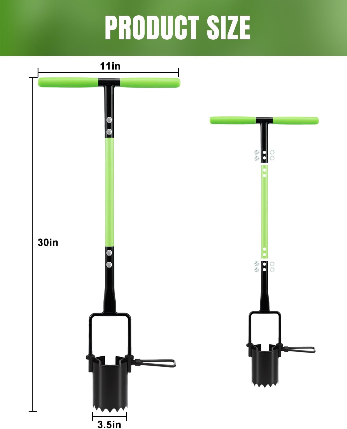 5 Inch Depth Bulb Planter Tool with Automatic Soil Release for Garden