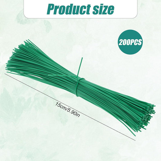 200 Pcs 6 Inch Twist Ties for Plastic Bags, Garden Ties for Plants Round Cable Bread Ties Reusable Plant Tie for Indoor Plants Christmas Holiday Tree Decors Cable Organization Household Office Use
