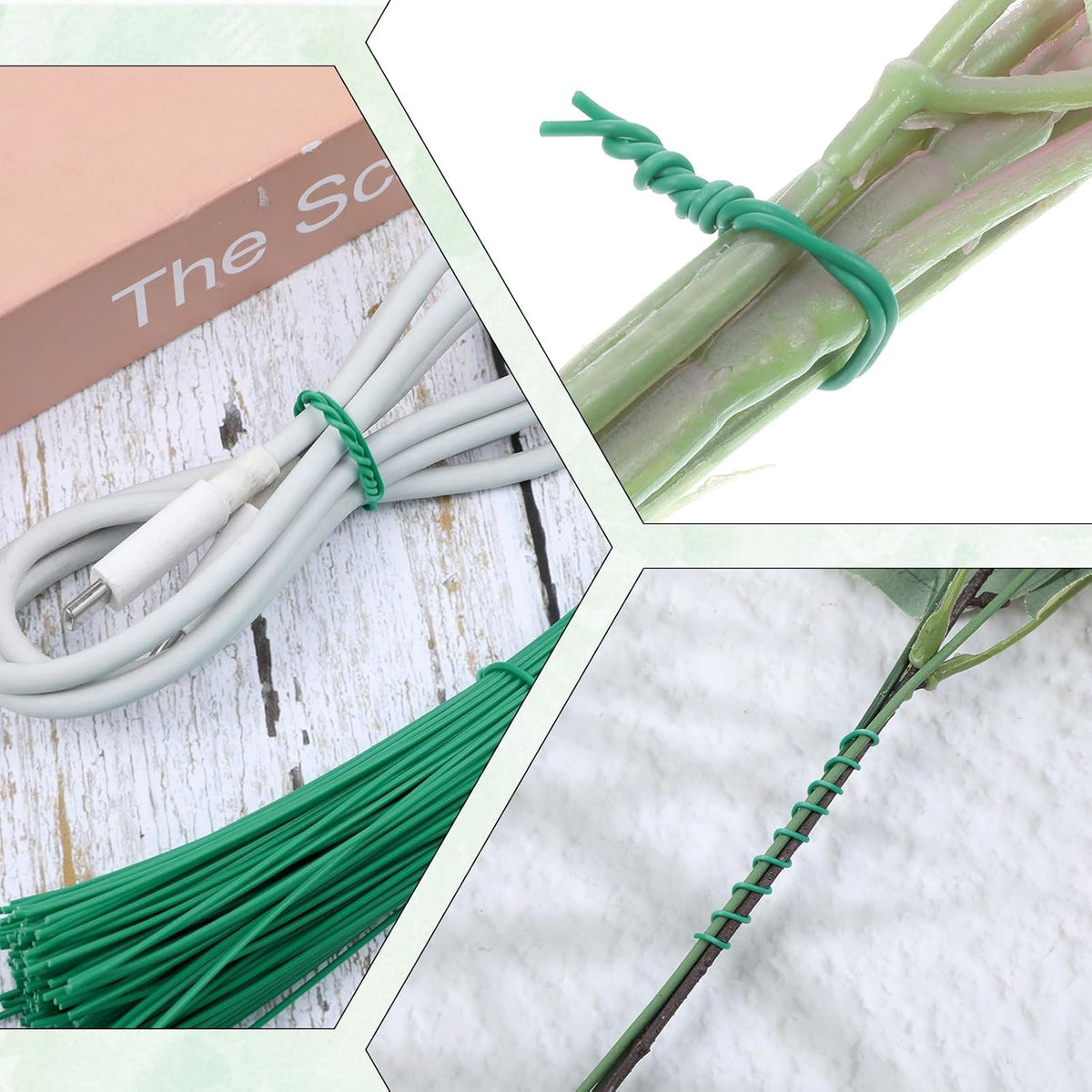 200 Pcs 6 Inch Twist Ties for Plastic Bags, Garden Ties for Plants Round Cable Bread Ties Reusable Plant Tie for Indoor Plants Christmas Holiday Tree Decors Cable Organization Household Office Use