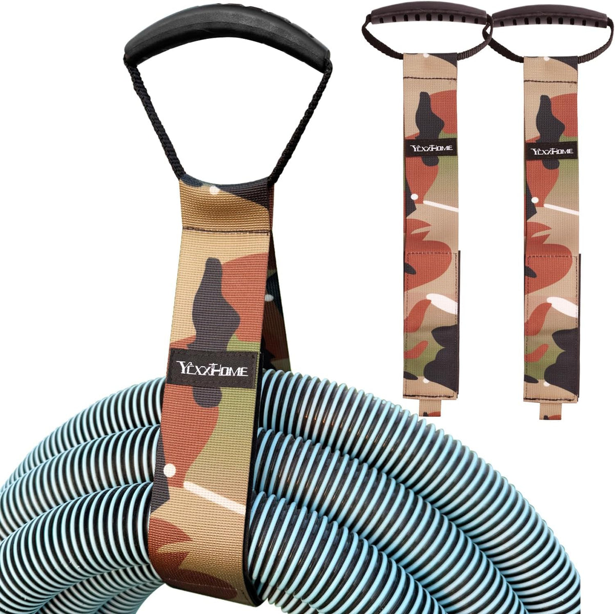 2 PCS Camouflage Heavy Duty Carrying Strap Extension Cord Organizer & Hose Storage Straps–28" Nylon-Like PP, Adjustable Hook and Loop Wrap It Storage Straps Velcro for Garage Tools, Garden Hose