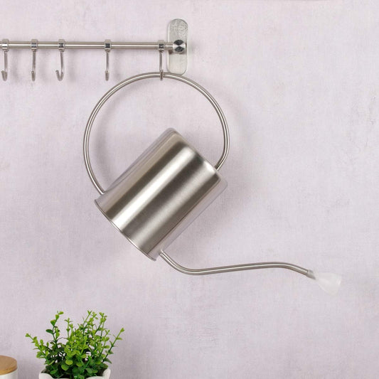 Stainless Steel Silver Colored Watering Can 1/2 Gallon Long Spout Watering Pot for Indoor Plant Watering or Outdoor Gardening with 2Pcs Removable Spray Spout for Flowers