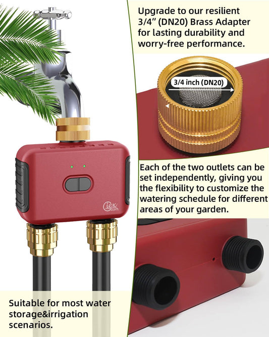 GIEX Bluetooth Smart Sprinkler Timer, App Control Water Timer for Garden Hose, Programmable Irrigation Controller Works with Tuya & Smart Life App