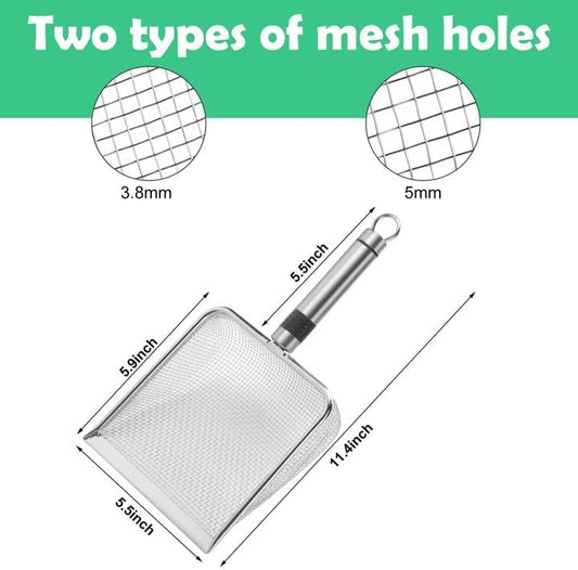 2 Pcs Wider Gardening Soil Sifter-5.5" W Garden Sieve Sifter with Handle (3.8/5 mm Mesh)-Portable Gardening Sifter for Gradening Sand Soil Dirt Compost