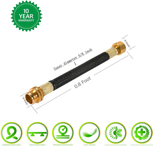 0.8ft Garden Hose Extension Flexible Adapter Short Connector With Integrated Spiral Tube for Reel/RV/Dehumidifier (1)