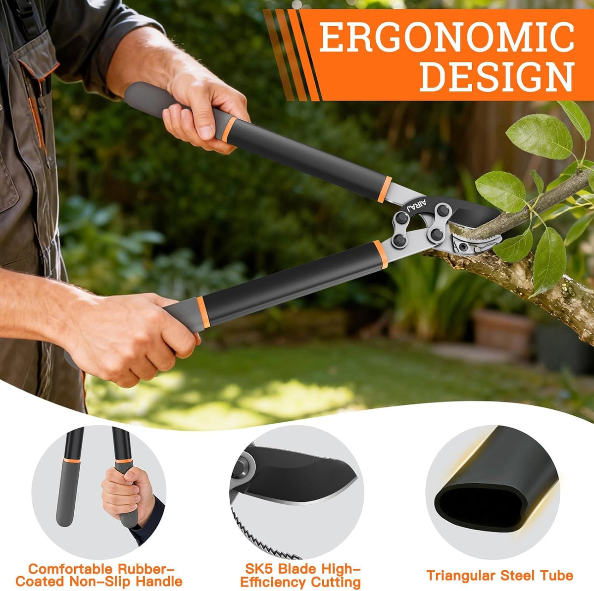 18'' Anvil Loppers for Gardening, 1.2" Cut Heavy duty Tree Trimmer
