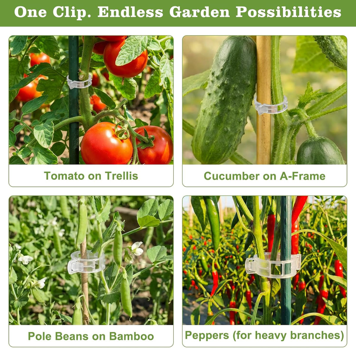 Tomato Plant Clips 120 Pack Easy Plant Support