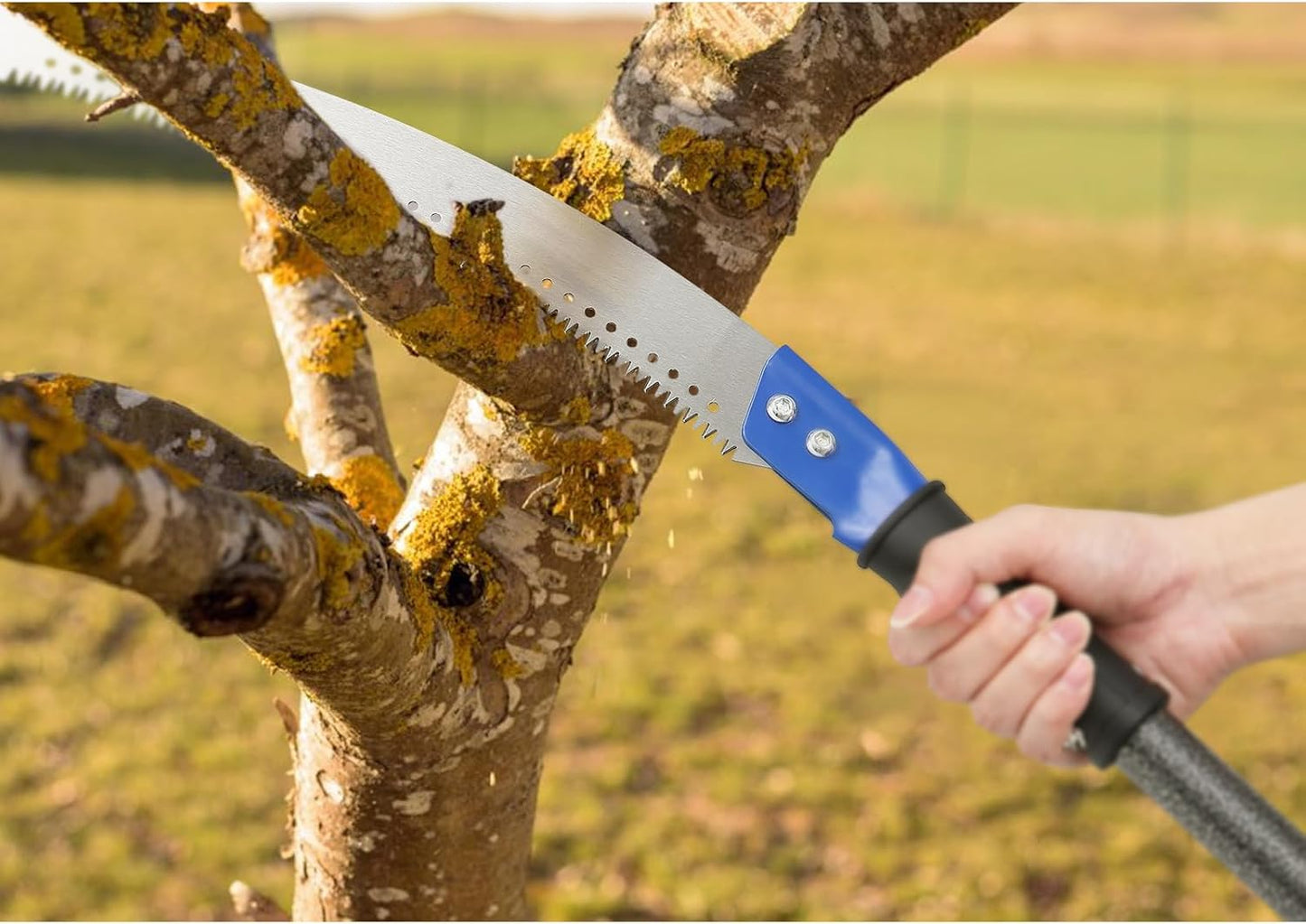 Pole Saws for Tree Trimming, 7.5 FT Long Extension Pruning Saw, Lightweight Stainless Steel Extension High Pole Pruning Pole Saw with Blade for Trimmer Yard Garden and Patios Trees Branches