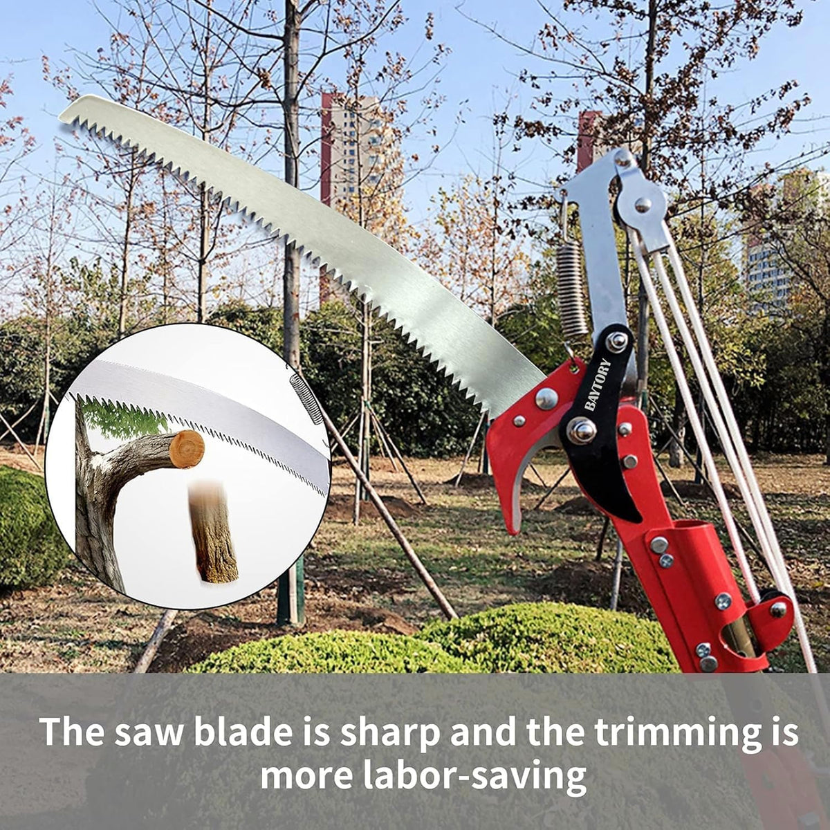 Extendable Tree Pruner Saw,High-Altitude Branches Trimmer Pruning Shears Head,Fruit Picker Harvester Clipper Pruning Tool for Plant Garden(Without Pole)