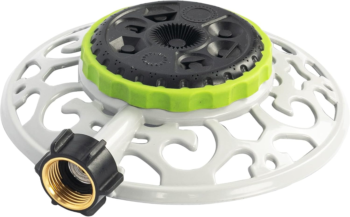 Adjustable Turret Metal Sprinkler, 8 Mode Fixed Lawn Sprinkler for Yard with Hose Quick Connect Product Adapter for Garden Watering Irrigation